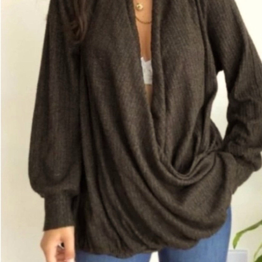 Maeve Brown Long Sleeve Top